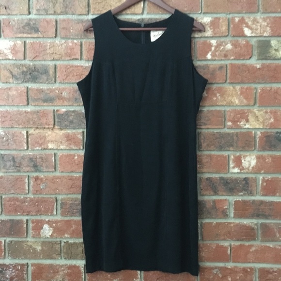 Woolrich Black Suede Sleeveless Shift Dress - Picture 1 of 6